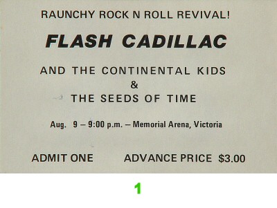 Flash Cadillac the Continental Kids 1970s Ticket