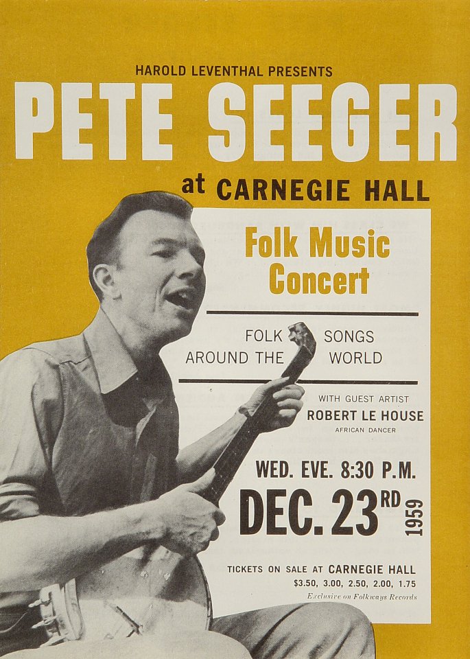 pete seeger handbill pete seeger vintage music posters concert poster design