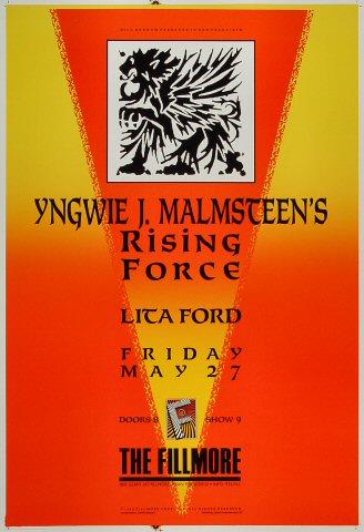 Yngwie J.Malmsteen's Rising Force Poster Fillmore Auditorium (San ... Yngwie J.Malmsteen's Rising Force Poster Fillmore Auditorium (San ...