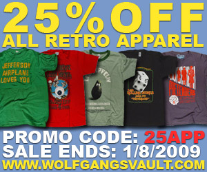 25% off Retro Apparel Coupon Valid Through 1.8.09