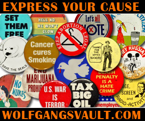 Express Yourself with Vintage Political Pins from Wolfgang's Vault