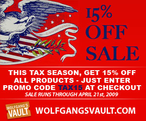 Wolfgang's Vault - 15% Off All Items