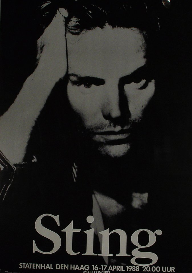 Sting Poster Statenhal (Den Haag, Holland) Apr 16, 1988