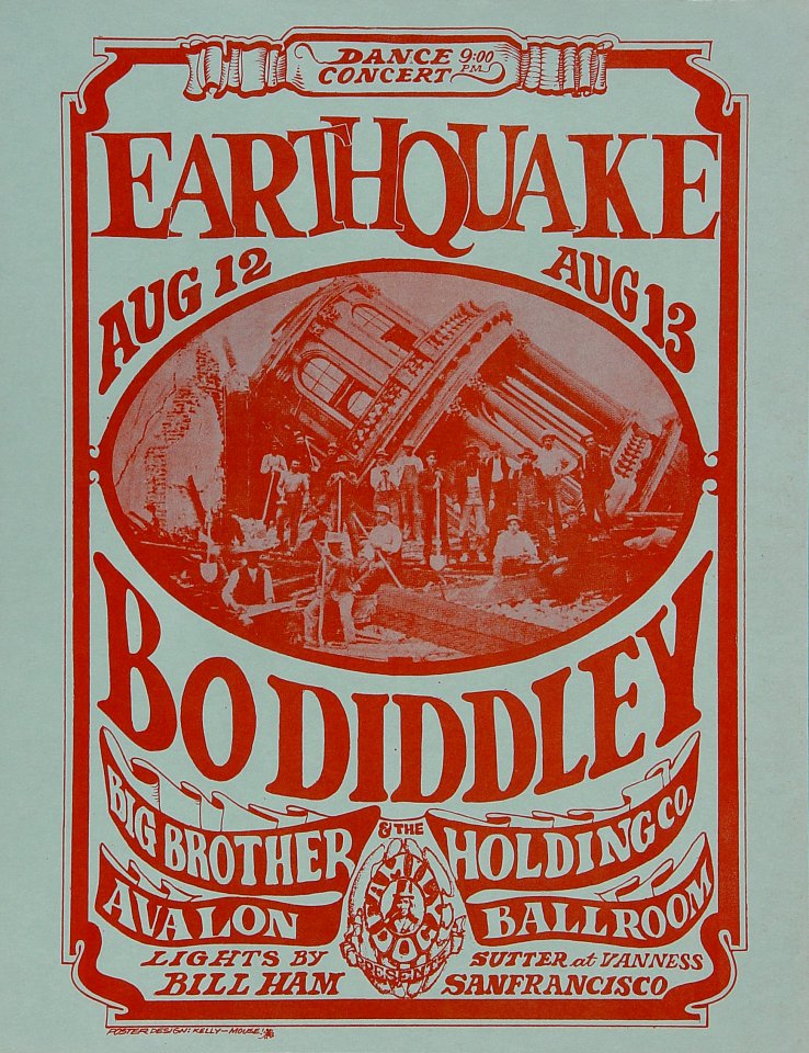 bo diddley vintage concert handbill from avalon ballroom aug 12