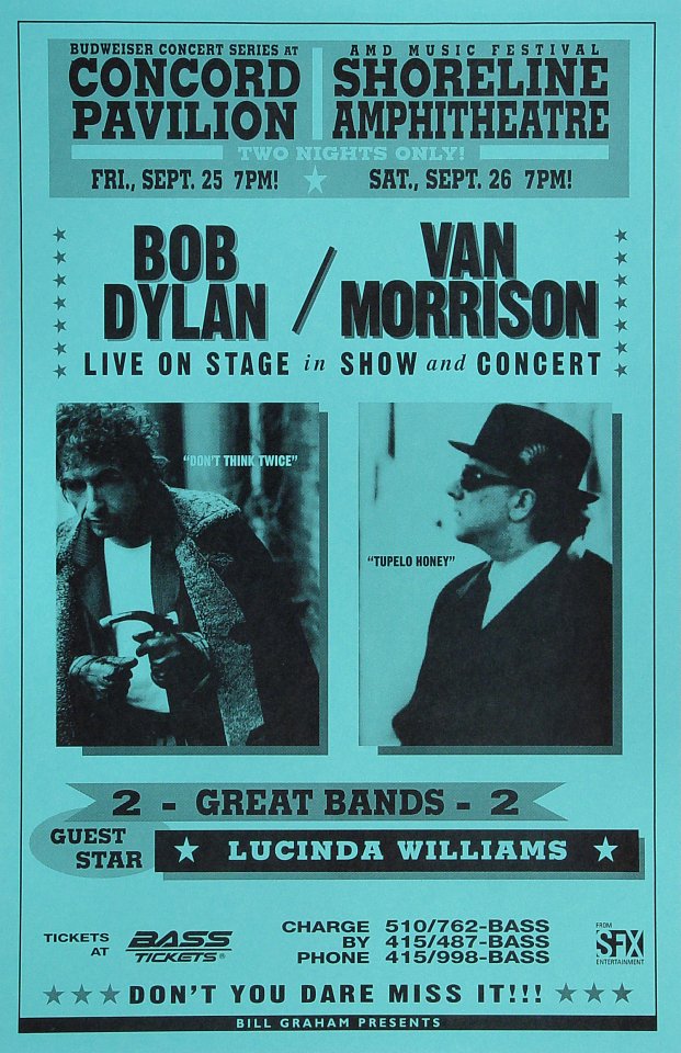 Bob Dylan Poster from Concord Pavilion, Sep 25, 1998 ...