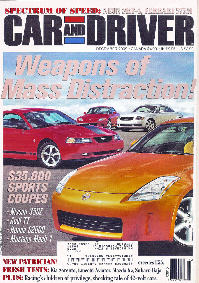 Car And Driver Vol 48 No 6 Magazine Dec 1 2002 At Wolfgang S Car And Driver Vol 48 No 6