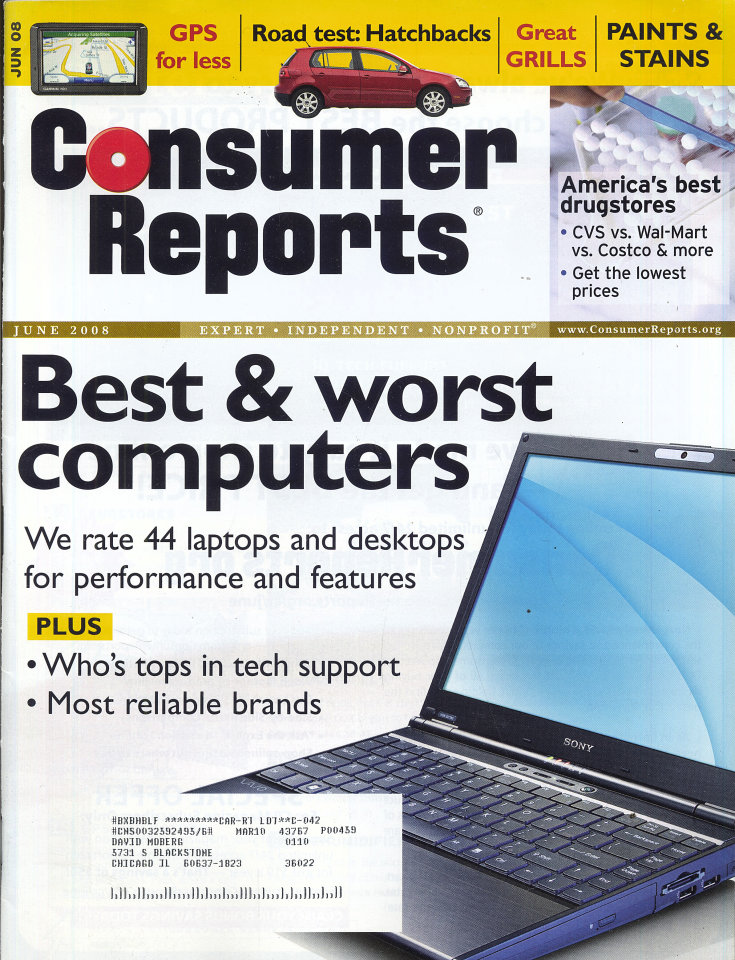 Consumer Reports Vol 73 No 6 Magazine Jun 1 2008 At Wolfgang S Consumer Reports Vol 73 No 6