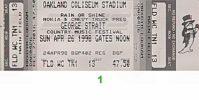 Country Music Festival Vintage Concert Vintage Ticket from Oakland ...