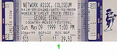 George Strait Vintage Concert Vintage Ticket from Oakland Coliseum ...