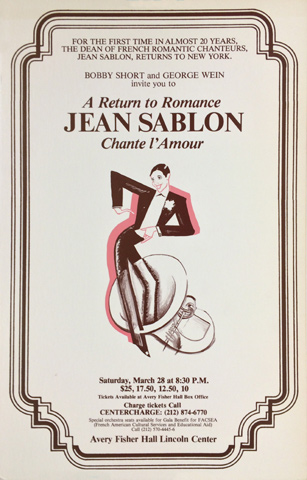 Jean Sablon Poster from Avery Fisher Hall Mar 28 1981 at 