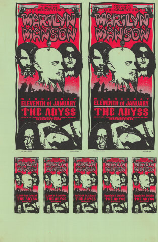 Marilyn Manson Vintage Concert Silkscreen from Abyss, Jan 11