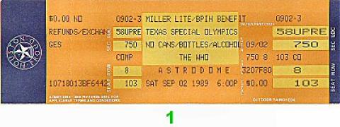 The Who Vintage Ticket