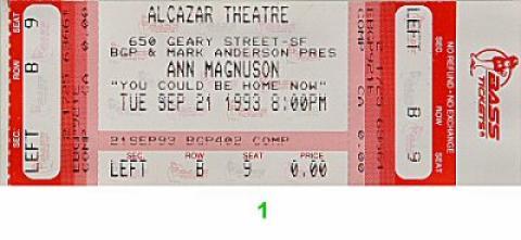 Ann Magnuson Vintage Ticket