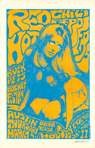 Red Hot Chili Peppers Vintage Concert Poster from Austin