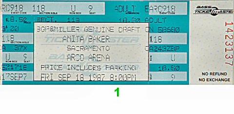 Anita Baker Vintage Ticket