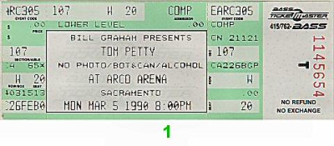 Tom Petty & the Heartbreakers Vintage Ticket