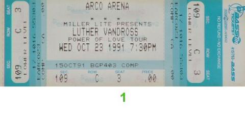 Luther Vandross Vintage Ticket