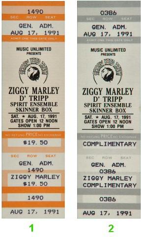 Ziggy Marley Vintage Ticket