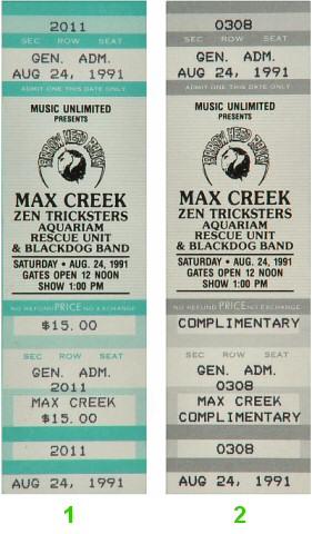 Max Creek Vintage Ticket