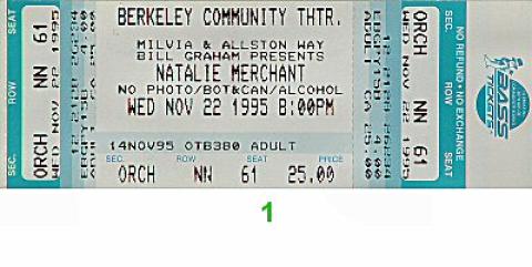Natalie Merchant Vintage Ticket
