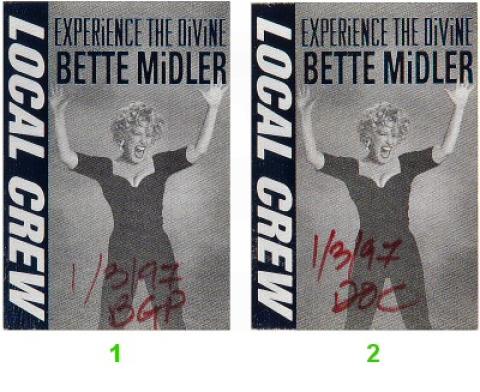 Bette Midler Backstage Pass