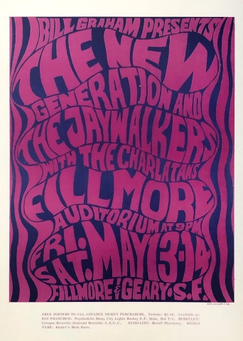 New Generation Vintage Concert Poster from Fillmore Auditorium, May 13 ...