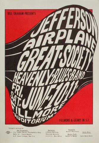 Jefferson Airplane Vintage Concert Handbill from Fillmore
