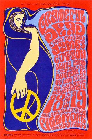 Grateful Dead Vintage Concert Poster from Fillmore Auditorium, Nov