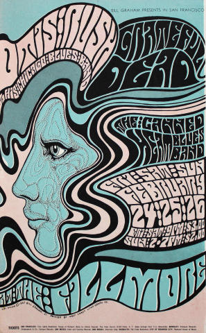 Grateful Dead Vintage Concert Postcard from Fillmore Auditorium