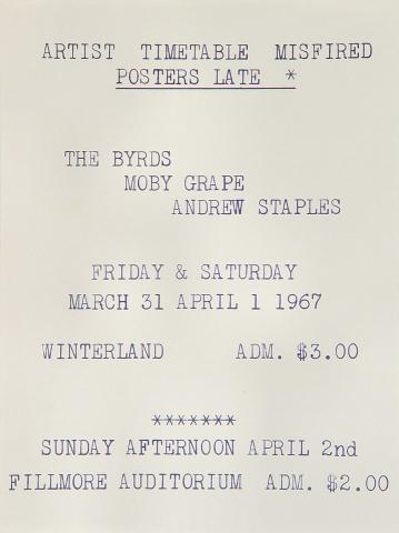 The Byrds Handbill