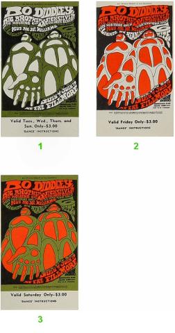 Bo Diddley Vintage Concert Poster from Fillmore Auditorium, Jul 4