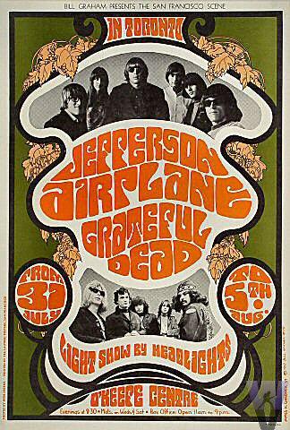 Jefferson Airplane Vintage Concert Poster from O'Keefe