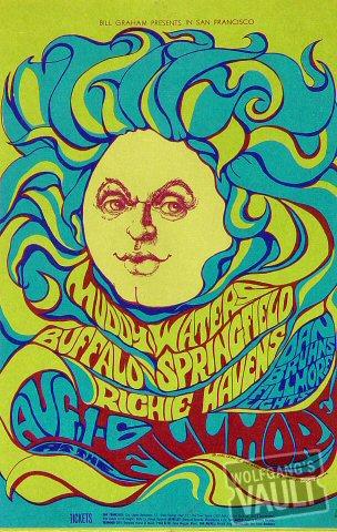 The Art of the Fillmore　 Poster Series Muddy Waters Vintage Concert Poster from Fillmore Auditorium
