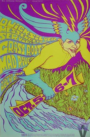 Quicksilver Messenger Service Vintage Concert Poster from Fillmore