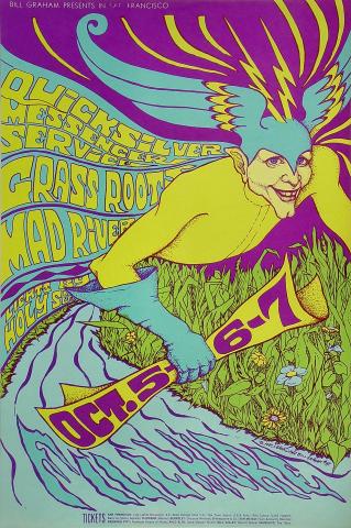 Quicksilver Messenger Service Vintage Concert Poster from Fillmore