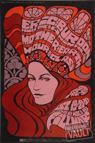 Eric Burdon & The Animals Vintage Concert Poster from Fillmore