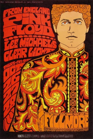 Pink Floyd Vintage Concert Poster from Fillmore Auditorium, Oct 26