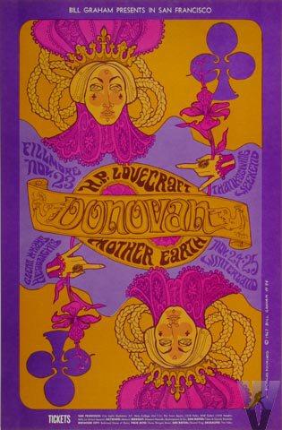 Donovan Vintage Concert Poster from Fillmore Auditorium, Nov 23