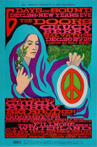 The Doors Vintage Concert Poster from Winterland, Dec 26, 1967 at