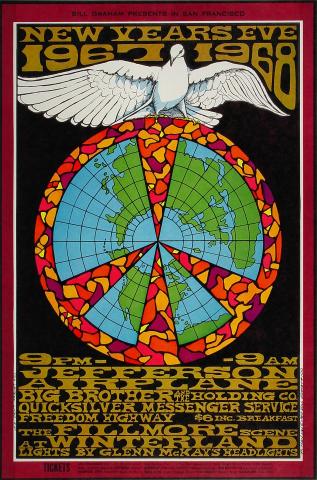 Jefferson Airplane Vintage Concert Poster from Winterland, Dec 31