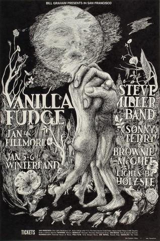 Vanilla Fudge Vintage Concert Poster from Fillmore Auditorium, Jan