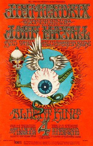 Jimi Hendrix Experience Vintage Concert Postcard from