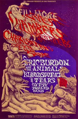 The Chambers Brothers Vintage Concert Poster from Fillmore West, Aug 6, 1968  at Wolfgang's