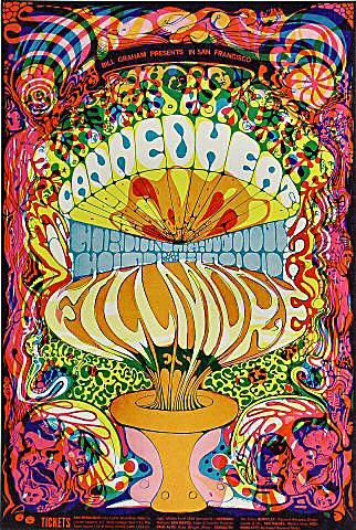 Canned Heat Vintage Concert Poster from Fillmore West, Oct 3, 1968