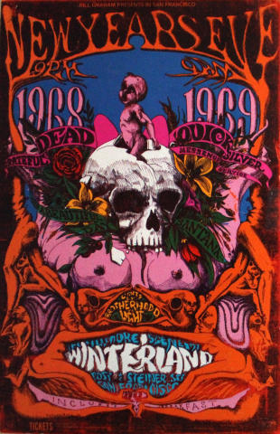 Grateful Dead Vintage Concert Poster from Winterland, Dec 31