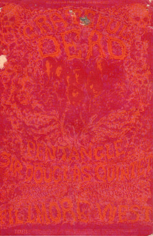 Grateful Dead Vintage Concert Postcard from Fillmore West