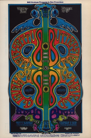 The Paul Butterfield Blues Band Vintage Concert Poster from