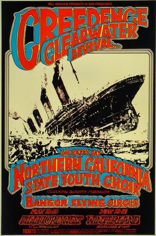 ヴィンテージ ベルベットポスター Creedence Clearwater Revival Vintage Concert Poster from Fillmore