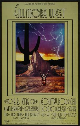 B.B. King Vintage Concert Poster from Fillmore West, Jul 15