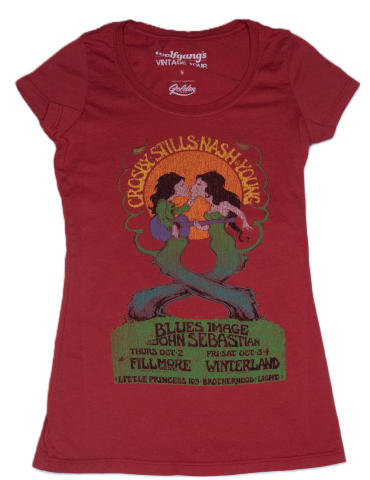 Crosby, Stills, Nash & Young Women's Vintage Tour T-Shirt
